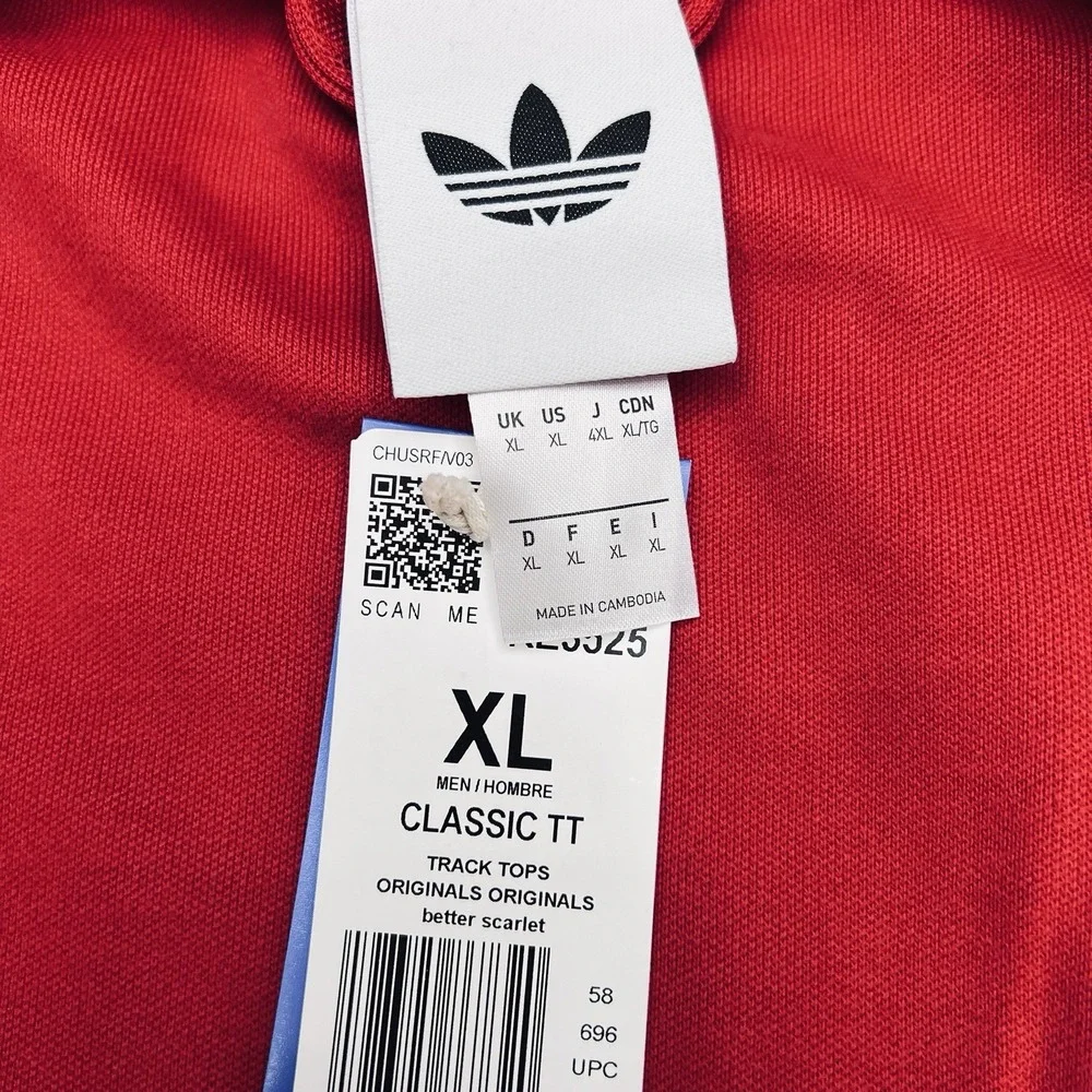 Adidas Originals CLASSIC Beckenbauer Track Jacket And Pants White Red Men's XL